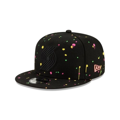 Portland Trail Blazers Gorra | New Era NBA Neon Splatter 9fifty Snapback Cap Mexico - Negros
